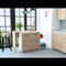Tuhome Sicilia Kitchen Island, Two External Shelves, Double Door Cabinets, Three Shelves, White/Light Oak BBD5581 - alternate 2